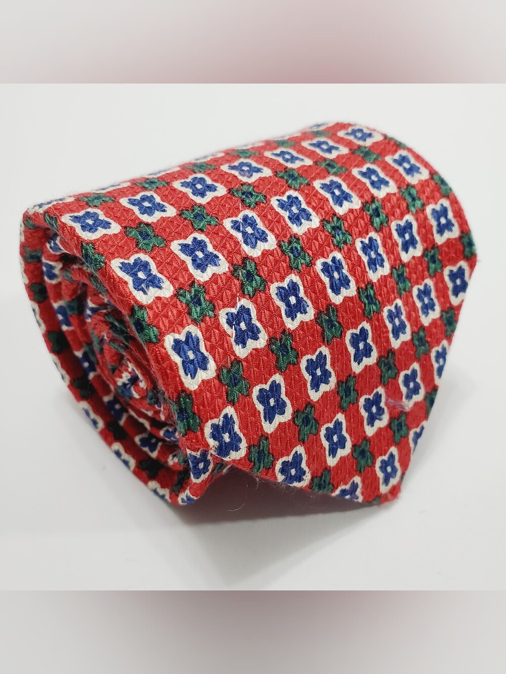 Brooks Brothers Makers Men's Silk Neck Tie Red Geometric Pattern 57x3.75"